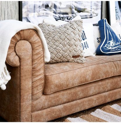 Rivièra Maison: Crescent Avenue Sofa 3 Sitzer, Pellini, Camel – Bild 3