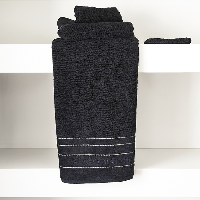 Rivièra Maison: Elegant Towel black 140x70