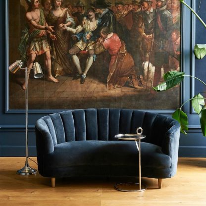 Rivièra Maison: Beverly Hills Sofa 2,5 Seater, velvet, midnight grey
