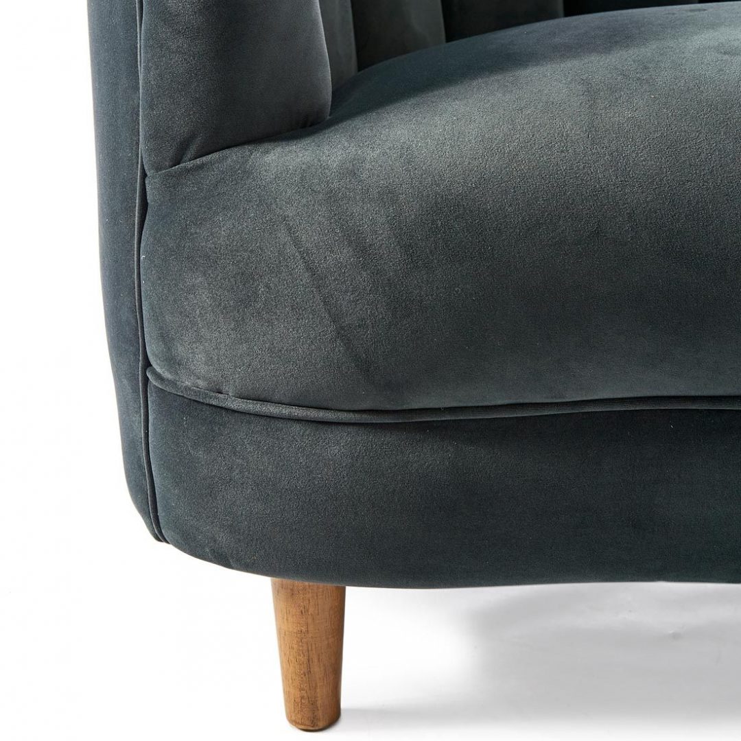 Rivièra Maison: Beverly Hills Sofa 2,5 Seater, velvet, midnight grey