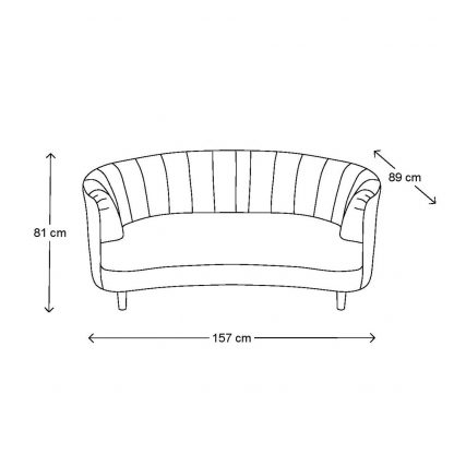 Rivièra Maison: Beverly Hills Sofa 2,5 Seater, velvet, midnight grey – Bild 2