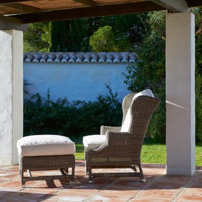 Rivièra Maison: Outdoor Rustic Rattan Nicolas Wing Chair Footstool – Bild 3
