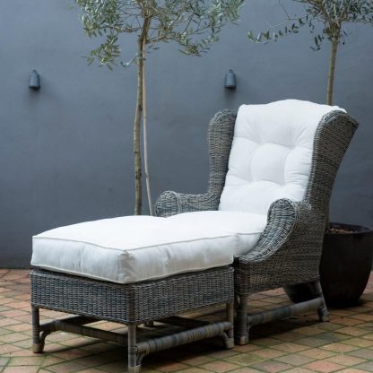 Rivièra Maison: Outdoor Rustic Rattan Nicolas Wing Chair Footstool – Bild 4