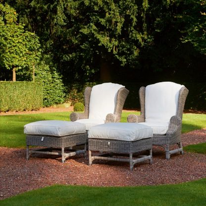Rivièra Maison: Outdoor Rustic Rattan Nicolas Wing Chair Footstool – Bild 2