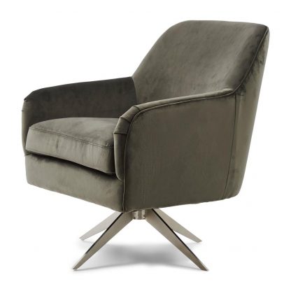 Rivièra Maison: Fawcett Swivel Chair, velvet, slate grey – Bild 3