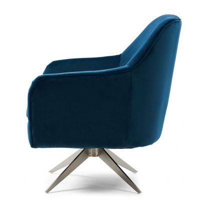Rivièra Maison: Fawcett Swivel Chair, velvet, ocean blue – Bild 4