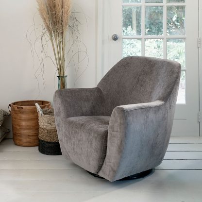Rivièra Maison: The Jill Swivel Chair, velvet, olive – Bild 2