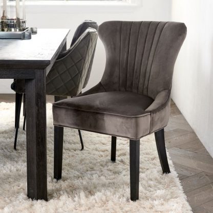 Rivièra Maison: Davis Dining Chair, velvet III, anthracite – Bild 4