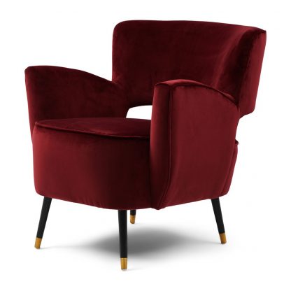 Rivièra Maison: Laurel Armchair, velvet III, burgundy – Bild 3