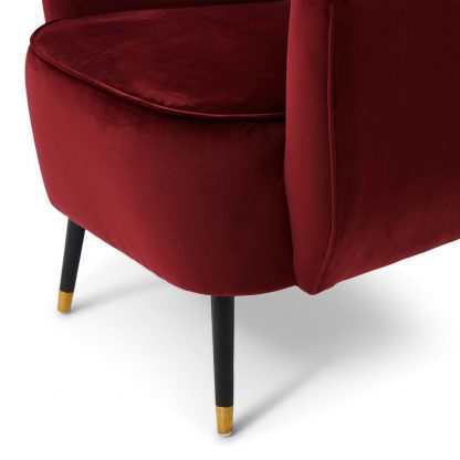 Rivièra Maison: Laurel Armchair, velvet III, burgundy – Bild 4