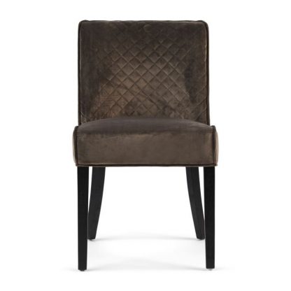 Rivièra Maison: Bridge Lane Dining Chair Diamond Stitch, velvet III, anthracite
