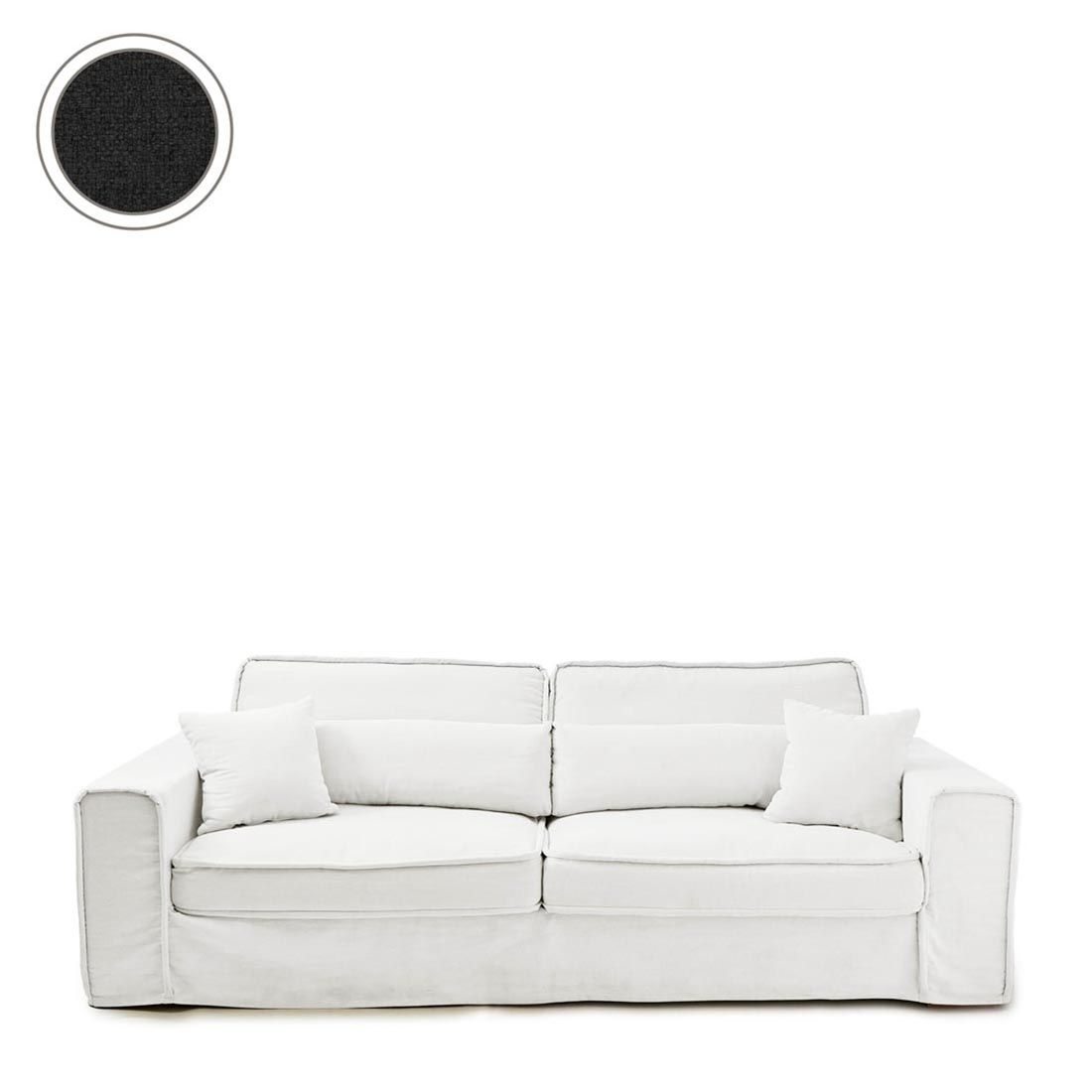 Rivièra Maison: Metropolis Sofa 3,5 seater, oxford weave, basic black