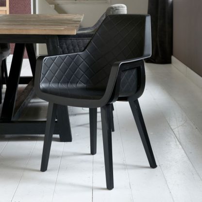 Rivièra Maison: Amsterdam City Dining Armchair Black Leg, black – Bild 3