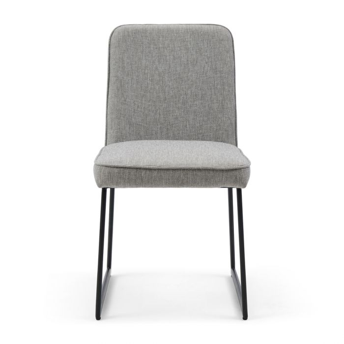 Rivièra Maison: Clubhouse Dining Chair Black Leg, mélane weave, fog