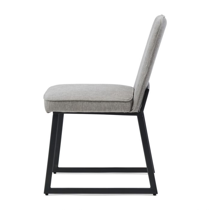 Rivièra Maison: Clubhouse Dining Chair Black Leg, mélane weave, fog – Bild 2
