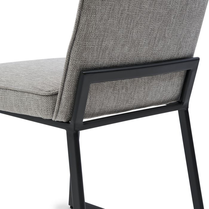 Rivièra Maison: Clubhouse Dining Chair Black Leg, mélane weave, fog – Bild 4