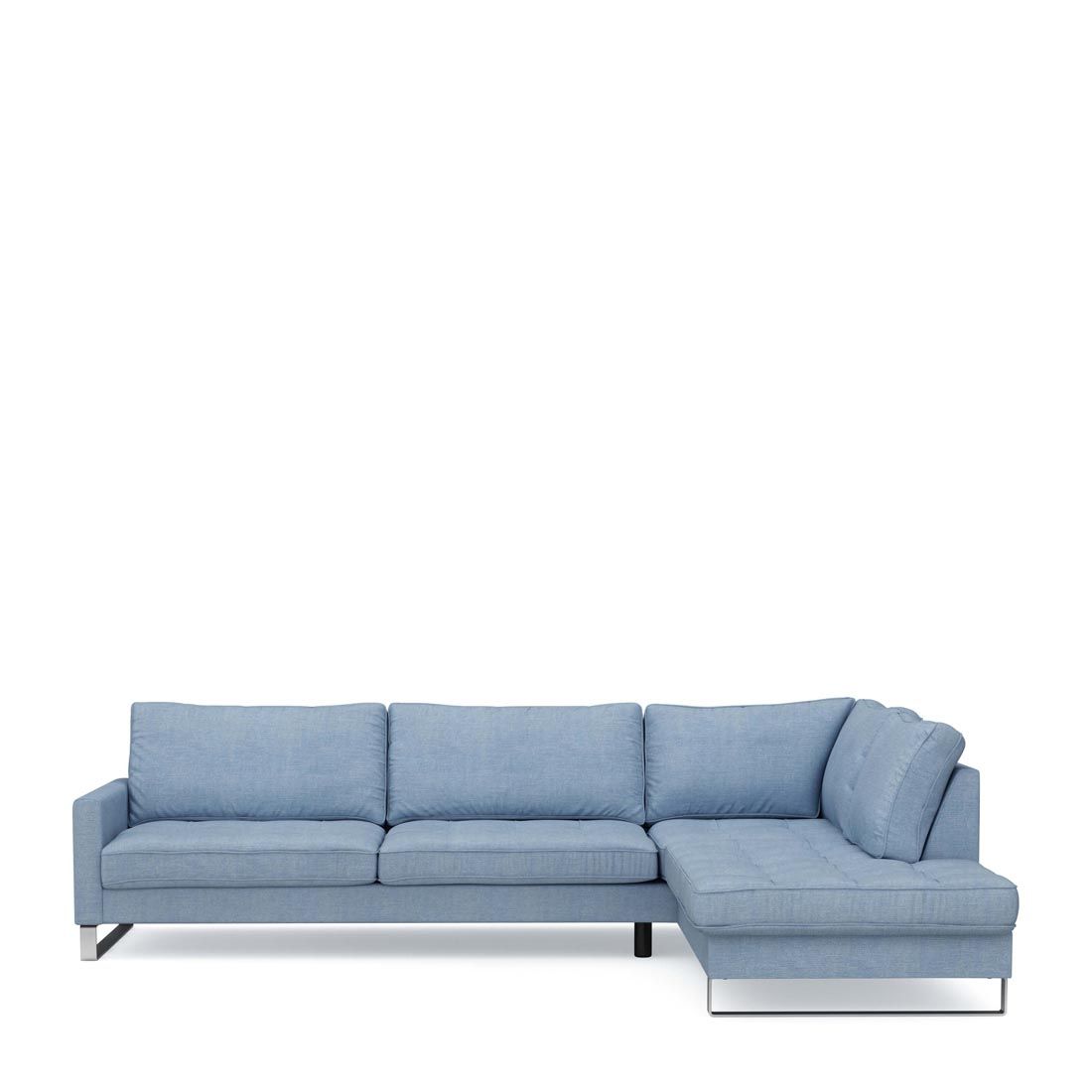 Rivièra Maison: West Houston Corner Sofa Chaise Longue Right, cotton, ice blue