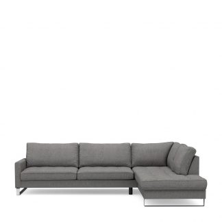 Rivièra Maison: West Houston Corner Sofa Chaise Longue Right, oxford weave, classic charcoal