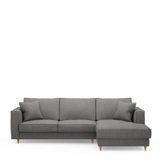 Rivièra Maison: Kendall Sofa with Chaise Longue Right, oxford weave, classic charcoal