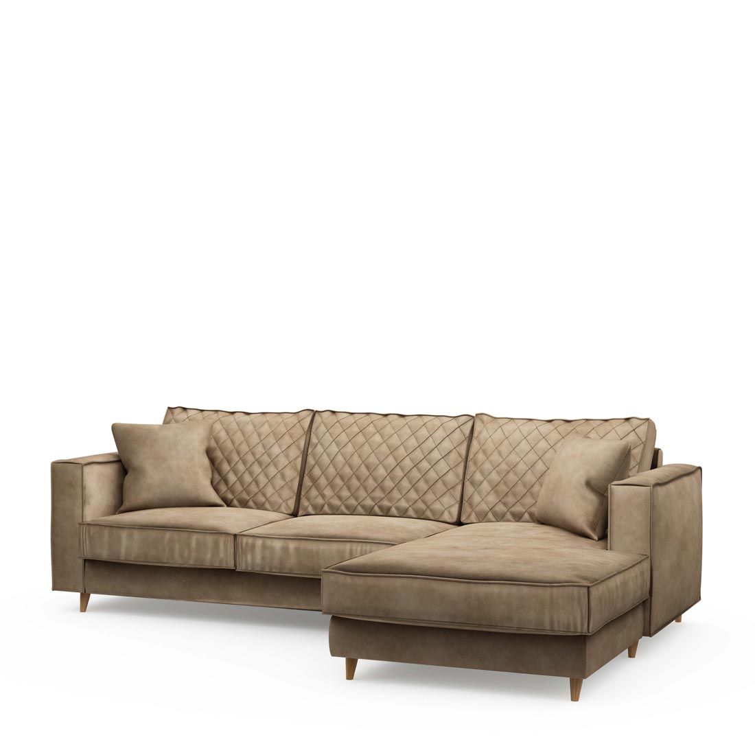 Rivièra Maison: Kendall Sofa with Chaise Longue Right, velvet, golden beige – Bild 2