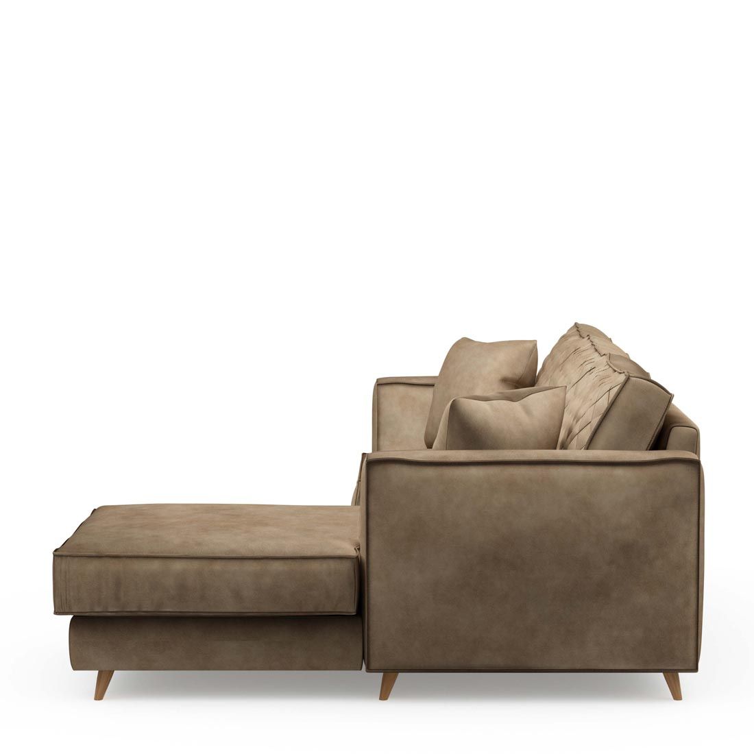 Rivièra Maison: Kendall Sofa with Chaise Longue Right, velvet, golden beige – Bild 5