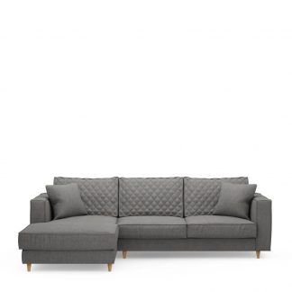 Rivièra Maison: Kendall Sofa With Chaise Longue Left, oxford weave, classic charcoal