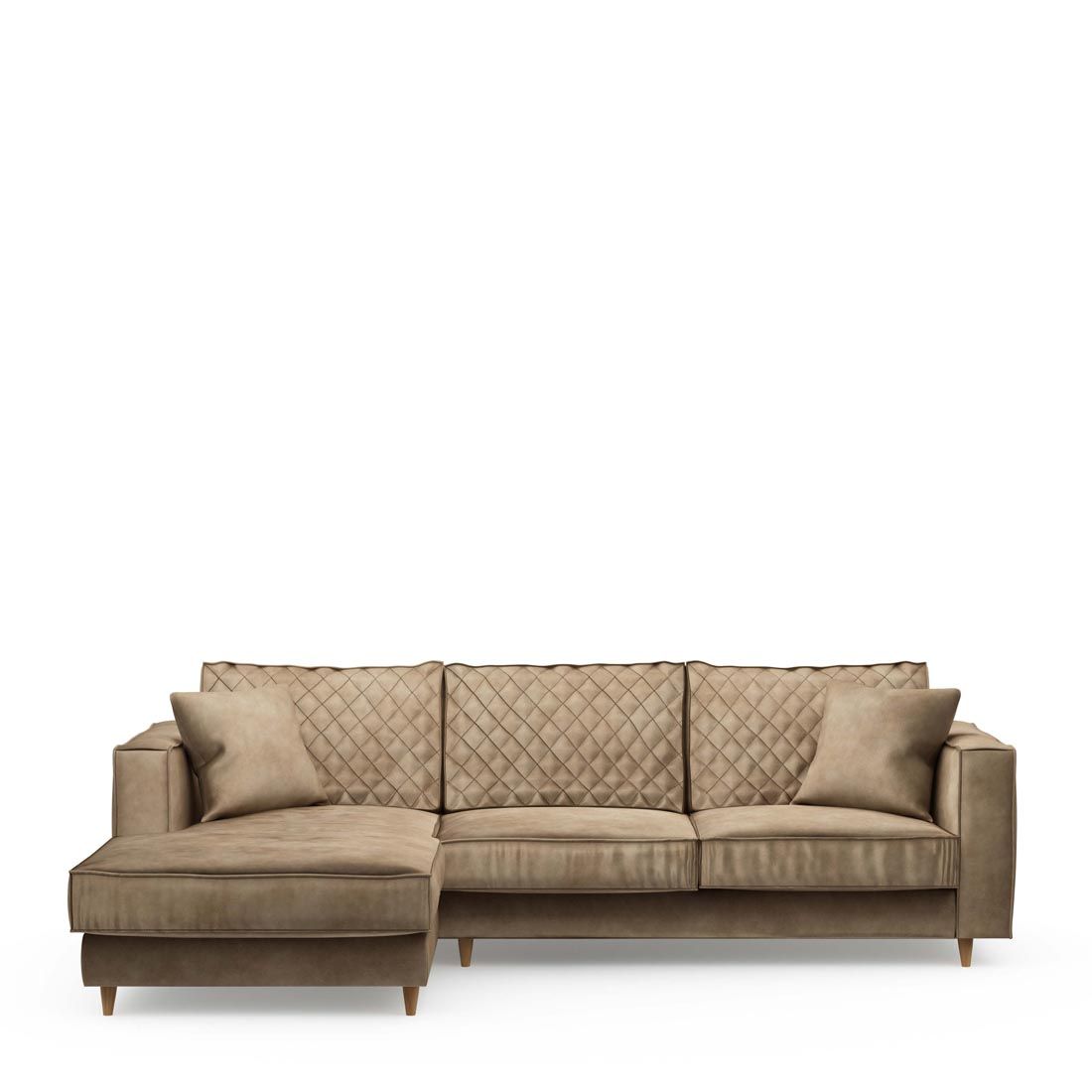 Rivièra Maison: Kendall Sofa With Chaise Longue Left, velvet, golden beige