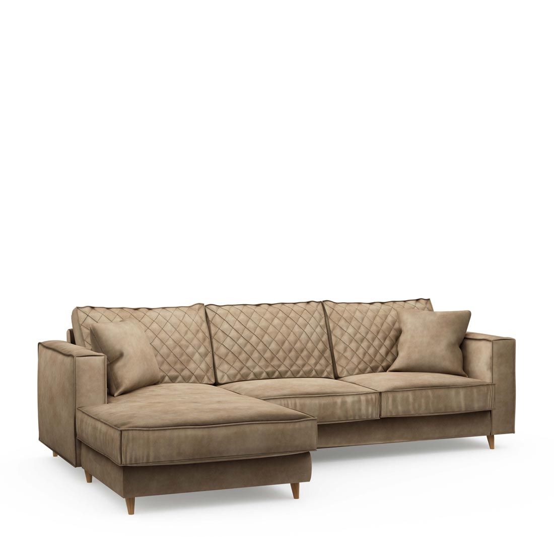 Rivièra Maison: Kendall Sofa With Chaise Longue Left, velvet, golden beige – Bild 3