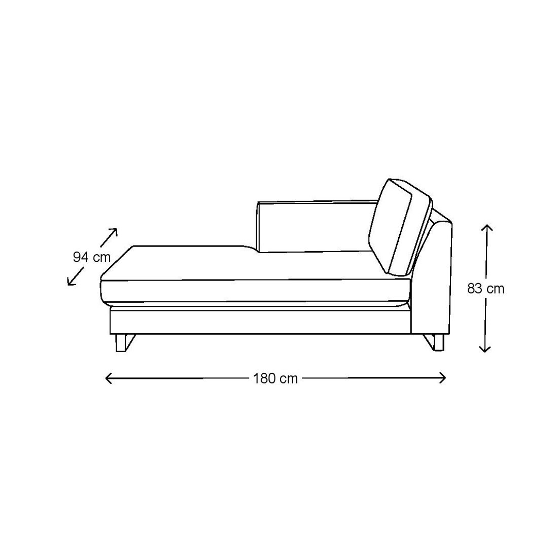 Rivièra Maison: West Houston Chaise Longue Left, washed cotton, ash grey – Bild 5