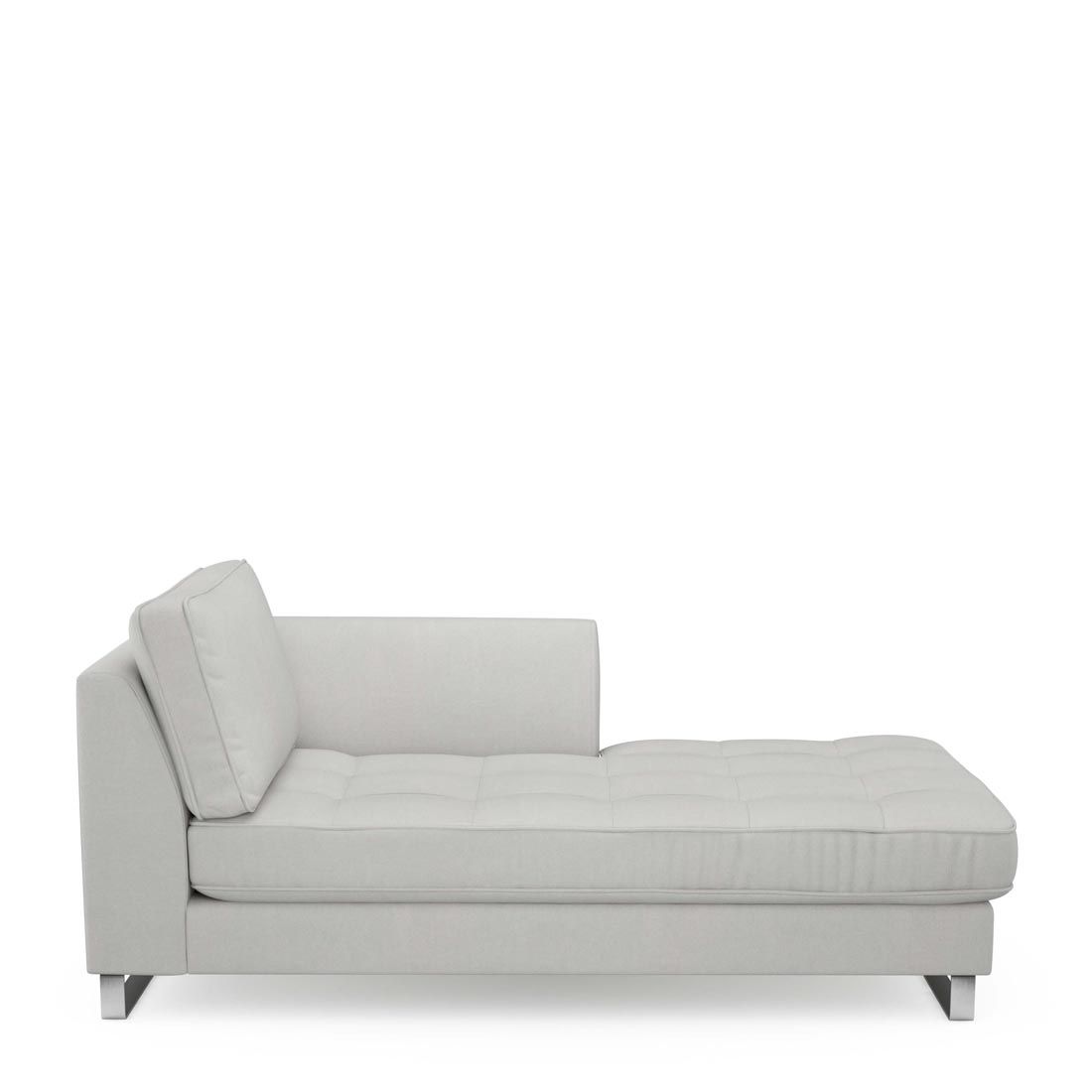 Rivièra Maison: West Houston Chaise Longue Right, washed cotton, ash grey
