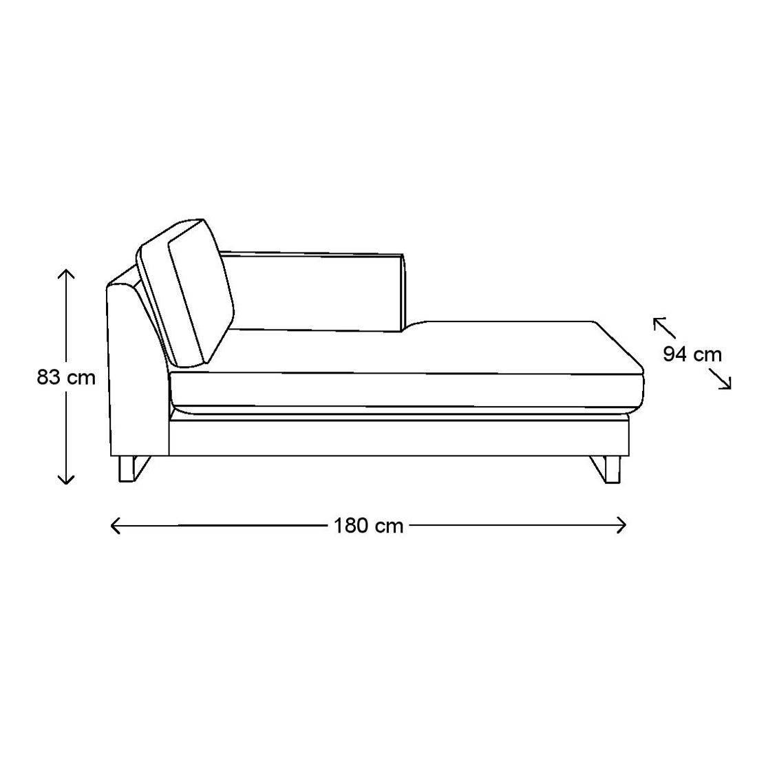 Rivièra Maison: West Houston Chaise Longue Right, washed cotton, ash grey – Bild 6