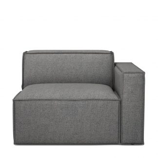 Rivièra Maison: The Jagger Corner Right, oxford weave, classic charcoal