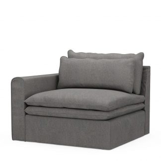 Rivièra Maison: Continental Corner Left, oxford weave, classic charcoal