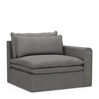 Rivièra Maison: Continental Corner Right, oxford weave, classic charcoal